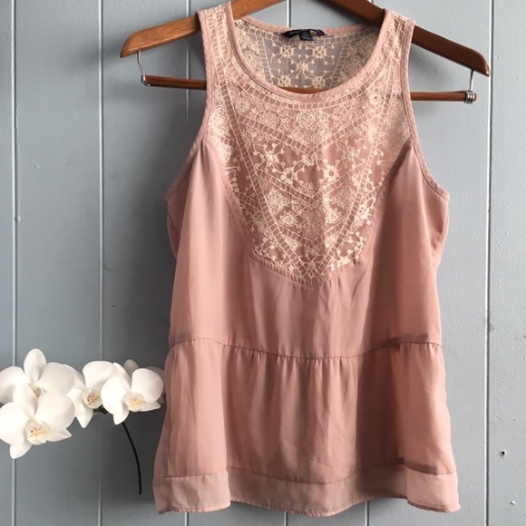 American Eagle Outfitters Tops - American Eagle Embroidered Peplum Top
